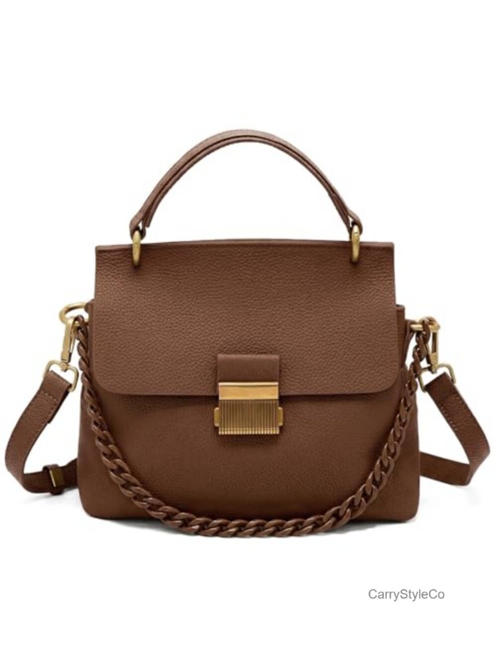 Genuine Leather Satchel Handbag Top Handle Crossbody Shoulder Bag